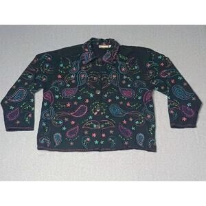 Units Blazer Cardigan Womens Size XL Long Sleeve Stitched Multicolor...